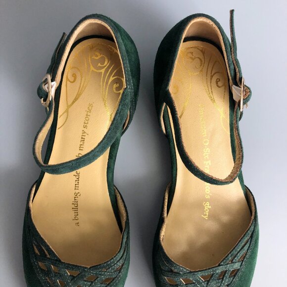 BNWT Charlie Stone 50's Serpente Flats in Emerald Green Size 35 EU - Picture 7 of 14